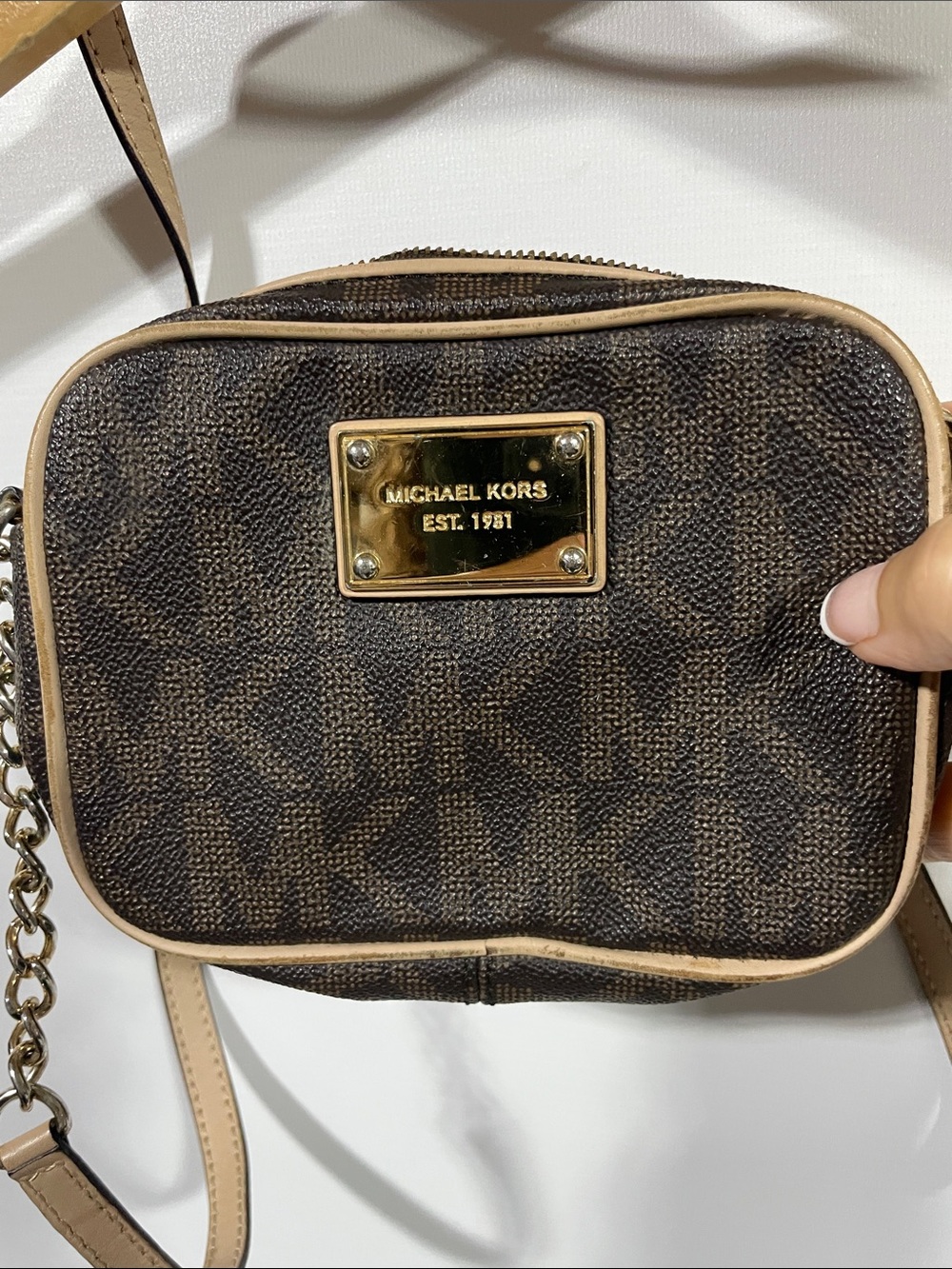 Michael Kors Brown Logo Crossbody Bag
